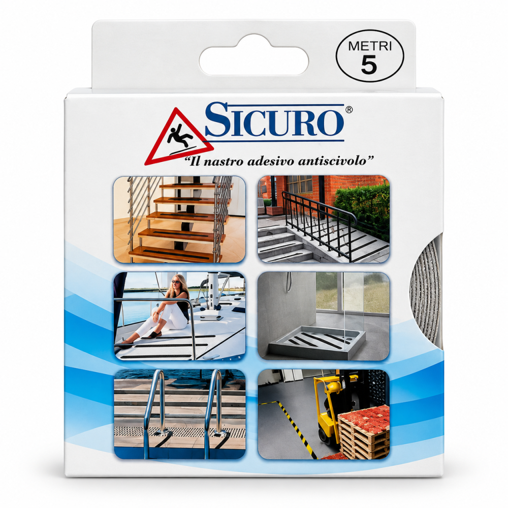 Sicuro Rotolo Antiscivolo Trasp. Adesivo Mm. 25 X 5 Ml
